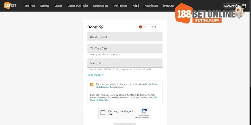 Hình ảnh biểu mẫu đăng ký tại 188BET Hình ảnh biểu mẫu đăng ký tại 188BET