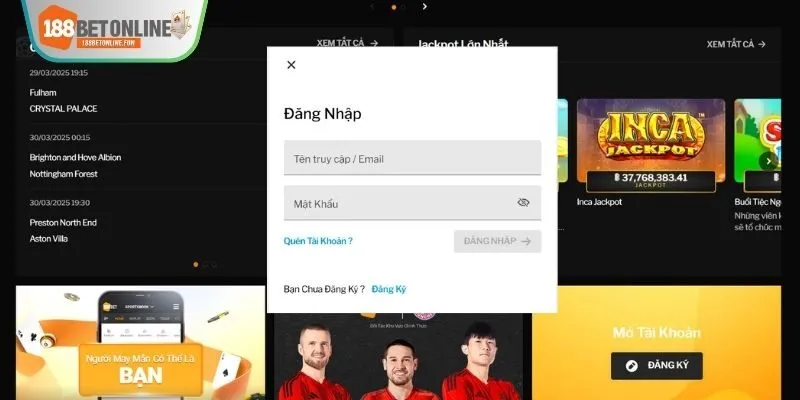 Quy trình đăng nhập account 188bet đầy đủ nhất đến hội viên